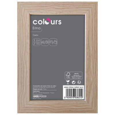 Cadre photo effet chêne Colours Erina l.10 x H.15 cm
