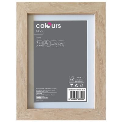 Cadre photo effet chêne Colours Erina l.13 x H.18 cm