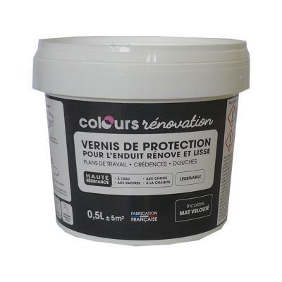 Vernis de protection enduit Renove et lisse incolore 0,5L Colours