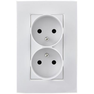 Prise double 2 pôles + terre Colours Kalya monoposte