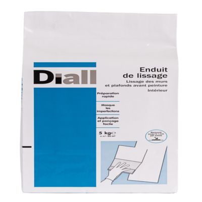Enduit de lissage Diall poudre 5kg mur et plafond