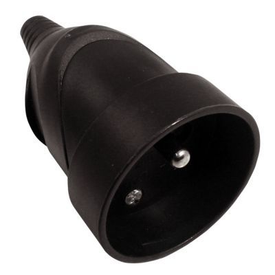 Fiche femelle droite 16A noir glossy Diall