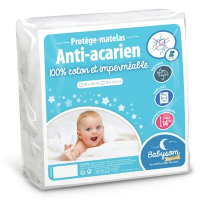 Protège Matelas Bébé Anti-acarien - Alèse imperméable Souple et Silencieuse - Bouclette 100% Coton : Doux et Absorbant - Oeko-Tex