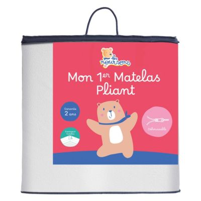 Matelas pliant bébé - 60x120cm - Matelas de voyage - Déhoussable