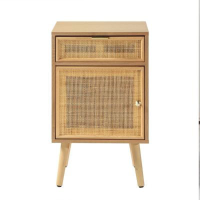 Table de chevet avec cannage en rotin naturel MIYA - vue 2