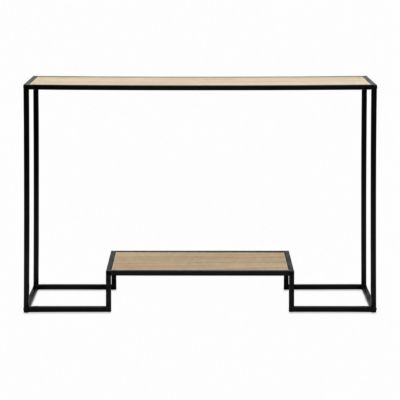 Console moderne 2 niveaux décor chêne L120cm - vue 2
