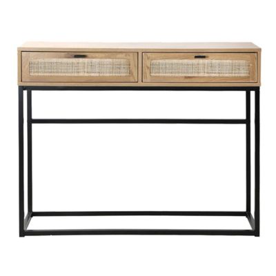 Console 2 Tiroirs avec Cannage Rotin L100cm - JAYA