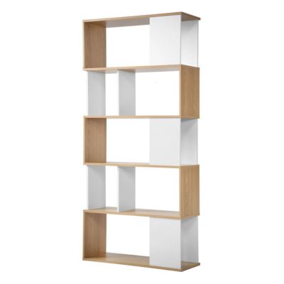 Bibliothèque Décor Blanc et Chêne - L80 x H173,5 cm