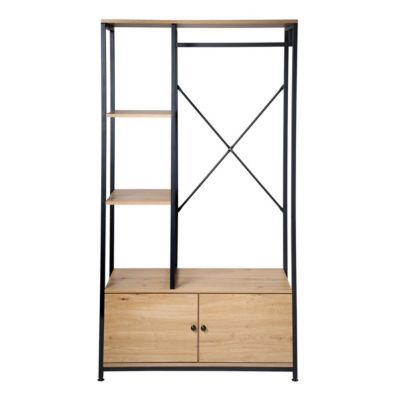 Penderie avec étagères et rangements 2 portes H167 cm - vue 2