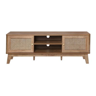 Meuble TV 2 Portes en Cannage Rotin L140 cm - PALMO