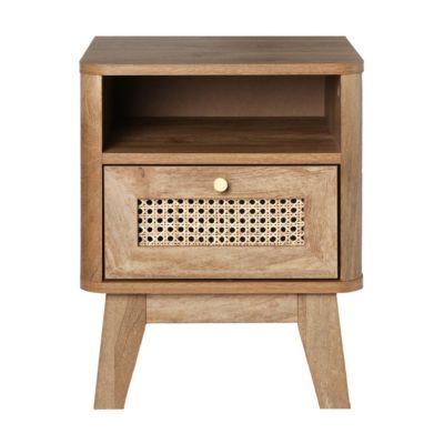 Chevet 1 Tiroir Façade Rotin et 1 Niche  L39 cm - PALMO