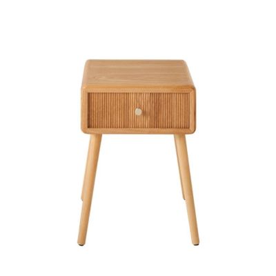 Chevet 1 tiroir avec façades lamellées H52 cm AVA - vue 2