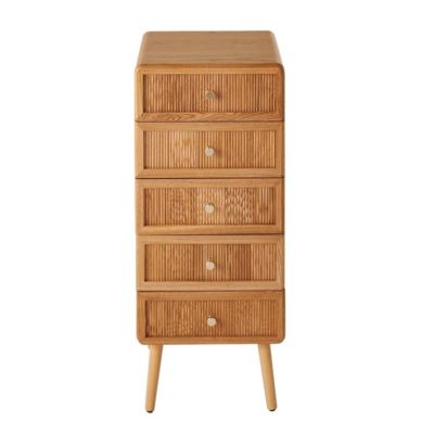 Chiffonnier 5 tiroirs avec façades lamellées H100 cm - AVA