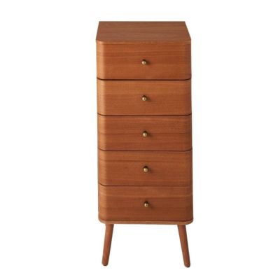 Chiffonnier 5 tiroirs avec façades aux bords arrondis H100 cm KARL