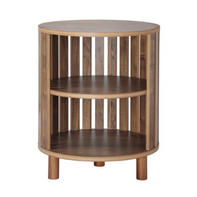 Table de Chevet ronde à lames ajourées H50 cm - LIAM