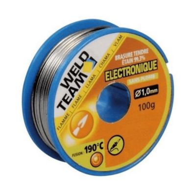 Bobine d'étain 99 3% Weldteam sans plomb 100 g