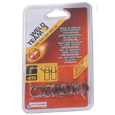 15 bagues brasure cuivre phosphore Weldteam ?12 mm