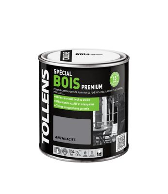 Peinture extérieure bois premium gris anthracite satin Tollens 0,5L