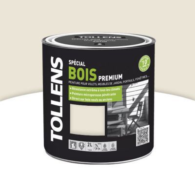 Peinture extérieure bois premium lin satin Tollens 2L