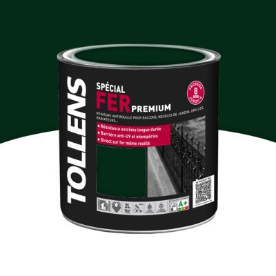 Peinture extérieure et intérieure fer vert basque Tollens 2L