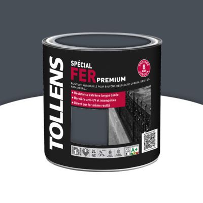 Peinture extérieure et intérieure fer gris anthracite brillant Tolllens 2L