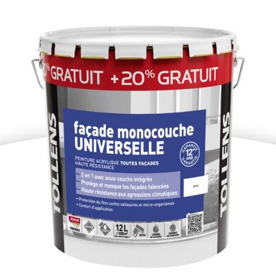 Peinture Facade Universelle Tollens Calcaire 12l 20 Gratuit Castorama