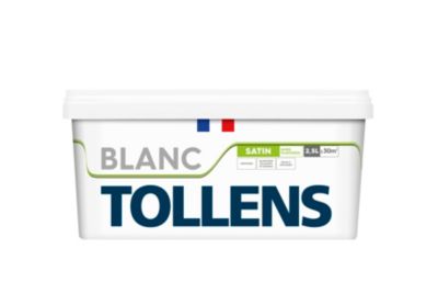 Peinture Tollens murs et plafonds satin blanc 2,5L