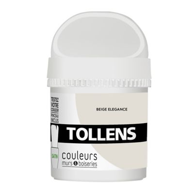 Testeur peinture murs et boiseries Tollens beige élégance satin 50ml
