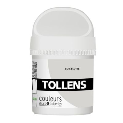 Testeur peinture murs et boiseries Tollens bois flotté satin 50ml