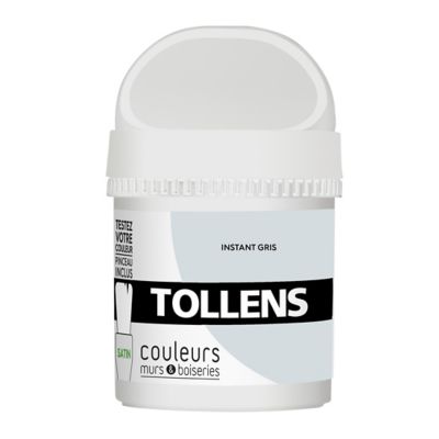 Testeur peinture murs et boiseries Tollens instant gris satin 50ml
