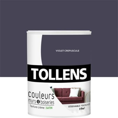 Peinture murs et boiseries Tollens violet crépuscule satin 0,75L
