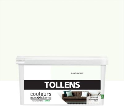 Peinture murs et boiseries Tollens blanc naturel satin 2,5L