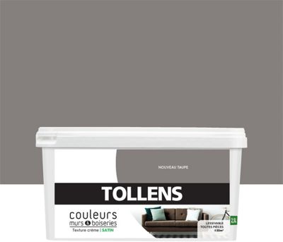 Peinture murs et boiseries Tollens nouveau taupe satin 2,5L