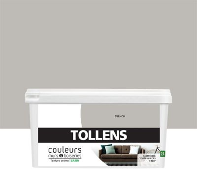 Peinture murs et boiseries Tollens trench satin 2,5L