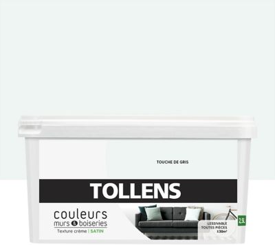 Peinture murs et boiseries Tollens touche de gris satin 2,5L