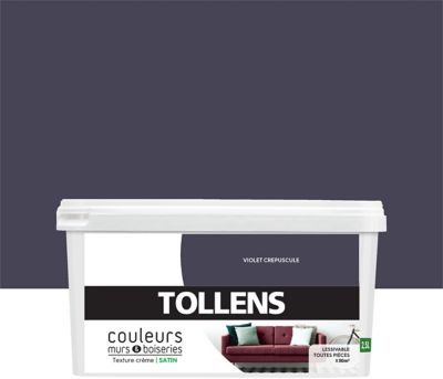 Peinture murs et boiseries Tollens violet crépuscule satin 2,5L