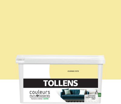 Peinture murs et boiseries Tollens journée d'été satin 2,5L