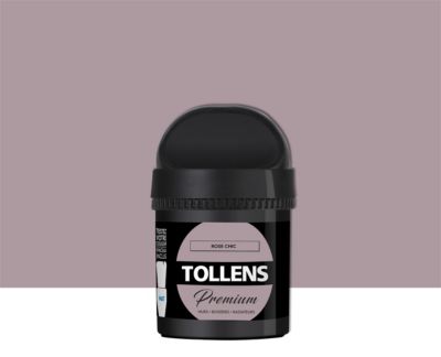 Testeur peinture Tollens premium murs, boiseries et radiateurs rose chic mat 50ml