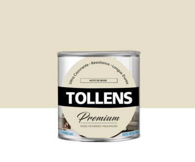 Peinture Tollens premium murs, boiseries et radiateurs note de beige mat 0,75L
