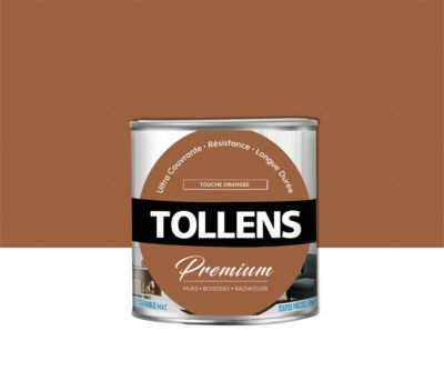 Peinture Tollens premium murs, boiseries et radiateurs touche orangée mat 0,75L