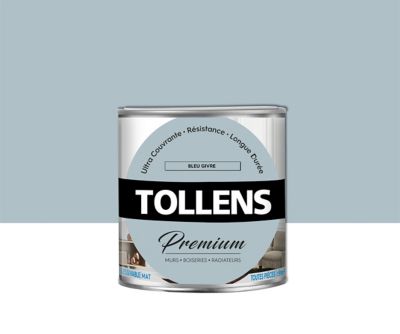 Peinture Tollens premium murs, boiseries et radiateurs bleu givré mat 0,75L