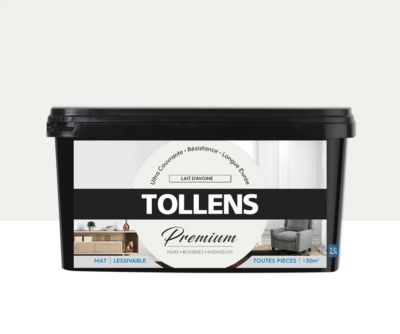 Peinture Tollens premium murs, boiseries et radiateurs lait d'avoine mat 2,5L