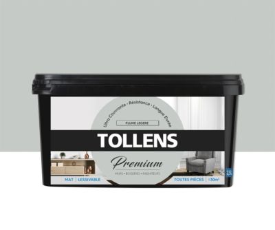 Peinture Tollens premium murs, boiseries et radiateurs plume légère mat 2,5L