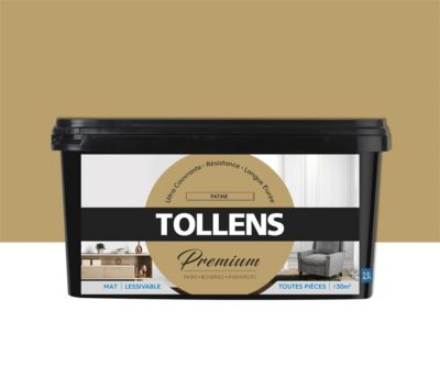 Peinture Tollens premium murs, boiseries et radiateurs patine mat 2,5L