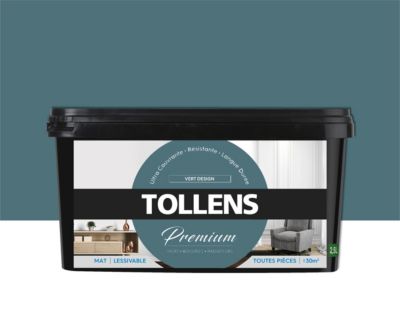 Peinture Tollens premium murs, boiseries et radiateurs vert design mat 2,5L