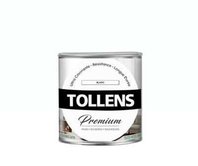 Peinture Tollens premium murs, boiseries et radiateurs blanc satin 0,75L