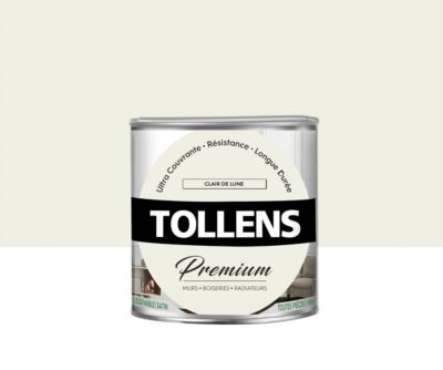 Peinture Tollens premium murs, boiseries et radiateurs clair de lune satin 0,75L