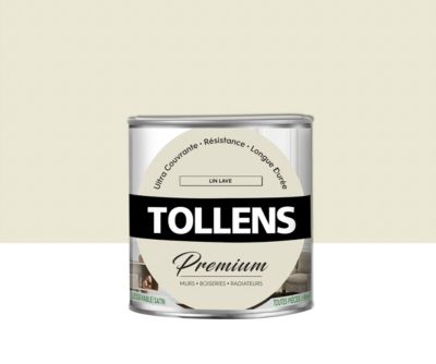 Peinture Tollens premium murs, boiseries et radiateurs lin lavé satin 0,75L
