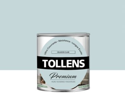 Peinture Tollens premium murs, boiseries et radiateurs céladon clair satin 0,75L