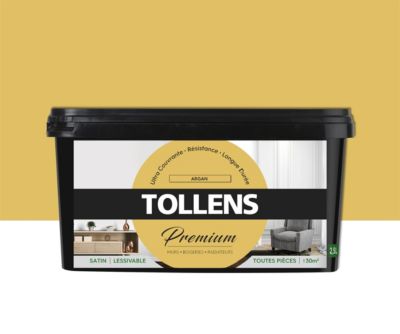 Peinture Tollens premium murs, boiseries et radiateurs argan satin 2,5L